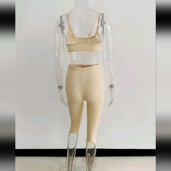 Cream Ribbed Two-Piece Set - Picture 7 of 8